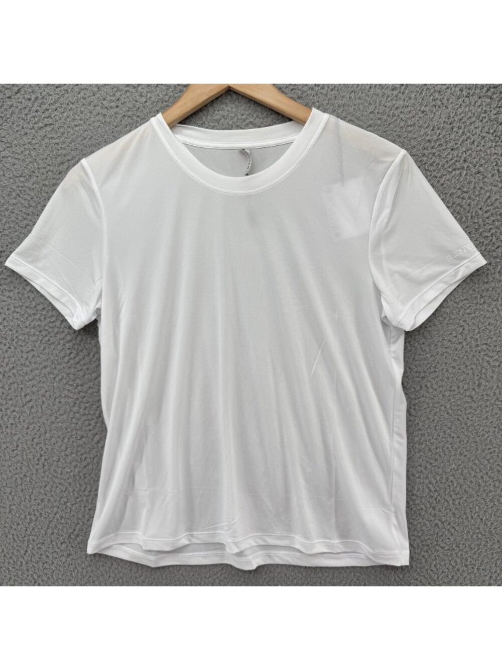 Bandier Performance Short Sleeve Top Womens White Crew Neck Pullover Shirt Sz M
